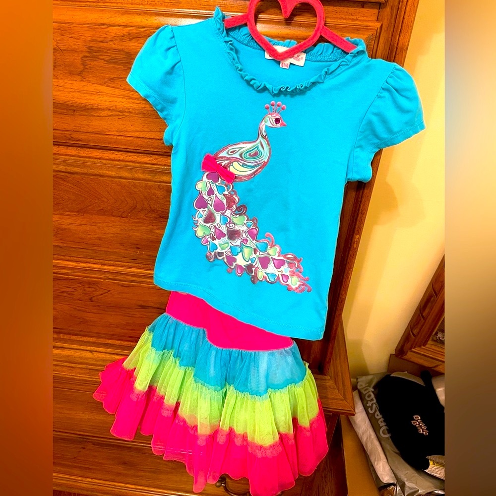 Beautiful top and tutu girl set size 4